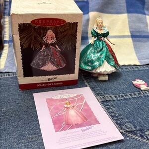 Vintage‎ 1995 Holiday Barbie Hallmark Keepsake Christmas Ornament #3 in Box